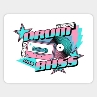 DRUM AND BASS  - 90s Steez (bubblegum pink/baby blue) Magnet